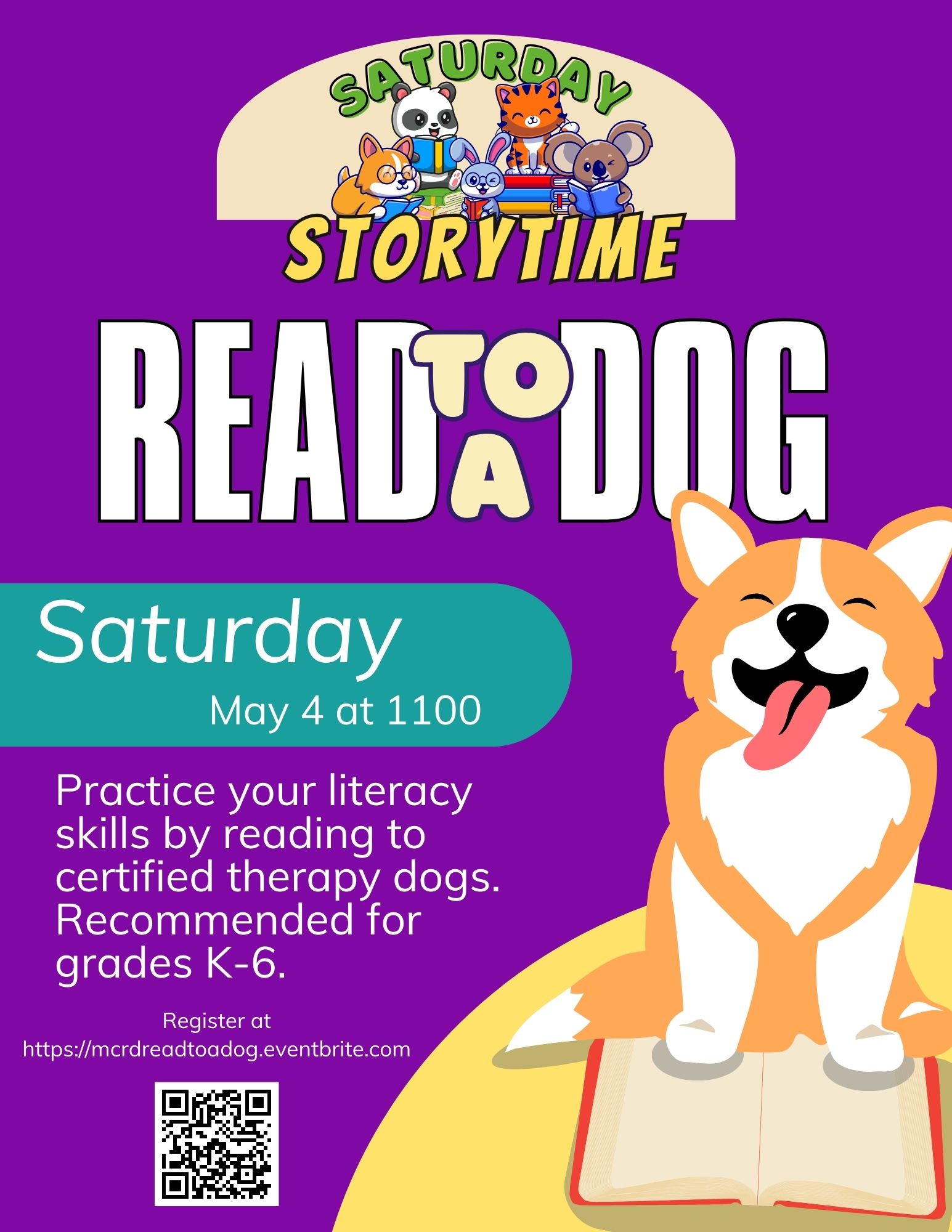 FLYER - Saturday Storytime Read to a Dog.jpg